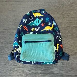 Dinosaur Print Kids Backpack - Blue and Green